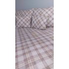 Duplapaplanos szett – Pamutvászon ágyneműhuzat (Barna kockás)