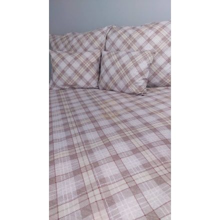 Duplapaplanos szett – Pamutvászon ágyneműhuzat (Barna kockás)