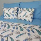 Kék Tollpihe pamutvászon ágyneműhuzat – duplapaplanos szett