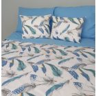 Kék Tollpihe pamutvászon ágyneműhuzat – duplapaplanos szett