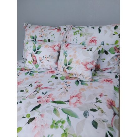 Dupla paplanos pamut vászon ágynemű szett ,virágos kolibris