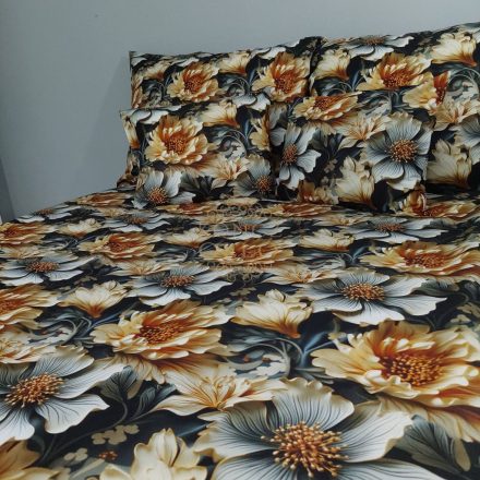 Aranyfény Virágmező – 5D pamutvászon ágyneműhuzat (duplapaplanos szett)