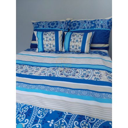 Dupla paplanos pamut vászon ágynemű szett ,kék mandalás