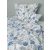 100% pamut flanel ágynemü huzat, fehér alapon krém-kék virágok