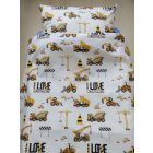 Munkagépes ovis ágynemű huzat – sárga-fekete, 100% pamut – cipzáras, 100% pamut (90×140 cm + 40×50 cm)