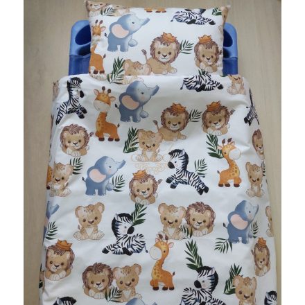 Safari állatos ovis ágynemű huzat, 100% pamut – cipzáras, 100% pamut (90×140 cm + 40×50 cm)