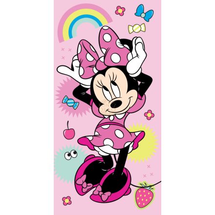 Disney Minnie Rainbow fürdőlepedő, strand törölköző  70x140cm