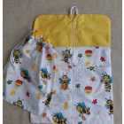 Cipzáras vállfás / akasztós zsákból és tornazsákból álló ovis szett-méhecskés