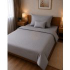 Szürke damaszt ágyneműhuzat – 100% pamut, hotel minőség