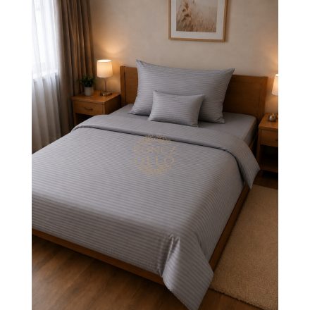 Szürke damaszt ágyneműhuzat – 100% pamut, hotel minőség