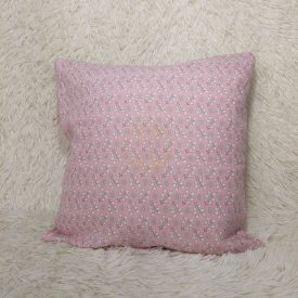   Lonetta vászon díszpárnahuzat – 40×40 cm rózsaszín kis virág mintás