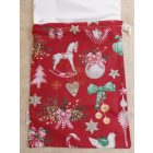 Frissen tartó kenyeres/pésütis zsák,bordó karácsonyi mintás