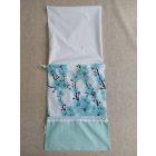 Frissen tartó kenyeres/pésütis zsák,türkiz virágos  csipke díszítéssel