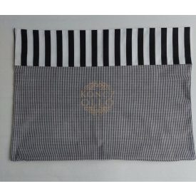   100 % pamut vászon félpárna huzat 50×70 cm-s,csíkos-apró kockás
