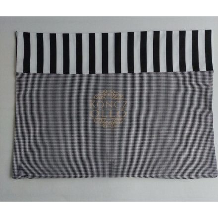 100 % pamut vászon félpárna huzat 50×70 cm-s,csíkos-apró kockás