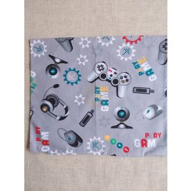 Kispárna huzat pamut vászon ,GAME PLAY szürke