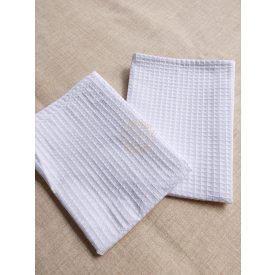 Darázsszövet konyharuha szett 2 darabos,100 % pamut-fehér
