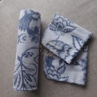 Flanel konyhai törlő – 14 db-os tekercs ,kék virágos