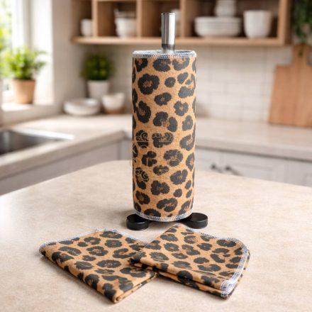 Flanel konyhai törlő – 20 db-os tekercs ,leopárd