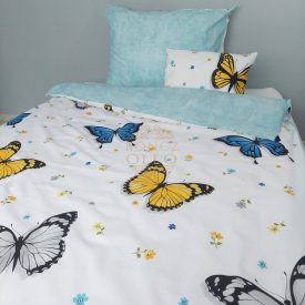   Pillangós ágyneműhuzat – 70% pamut, 30% poliészter (Normál, 3 részes szett)