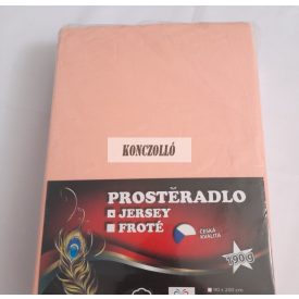   100 % pamut jersey gumis sz lepedő,190 g/négyzetméter ,Barack 220×200 cm