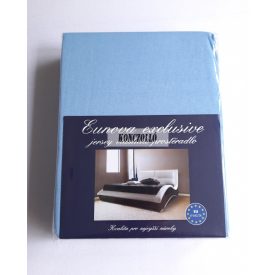   100 % pamut jersey gumis szélű  lepedő,190 g/négyzetméter ,kék 160×200 cm