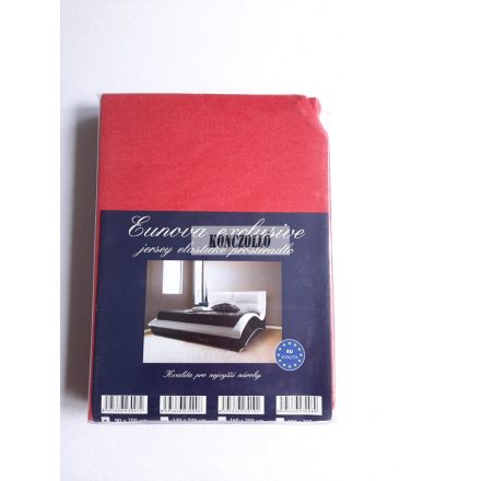 100 % pamut jersey gumis szélű  lepedő,190 g/négyzetméter ,vörös 90×200 cm