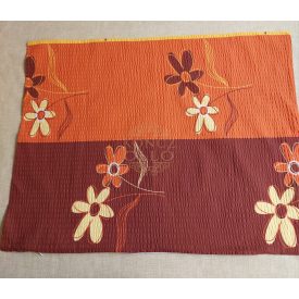 Nagypárna huzat pamut krepp,narancs-barna virágos