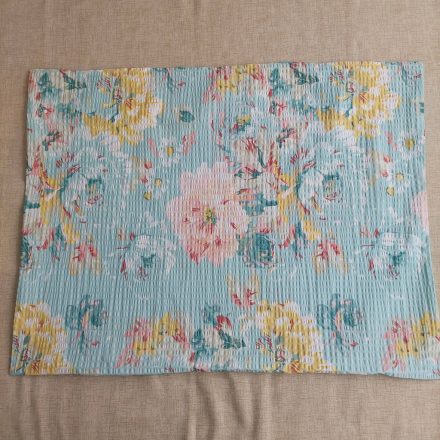 Nagypárna huzat pamut krepp,kék virágos