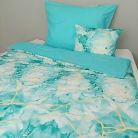   Türkiz Márvány – pamutvászon ágyneműhuzat, normál 3 részes