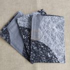 Szürke absztrakt flanel konyharuha szett