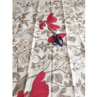 Pamut vászon csomag ,vaj-bordó virág  220×80 cm,90×60