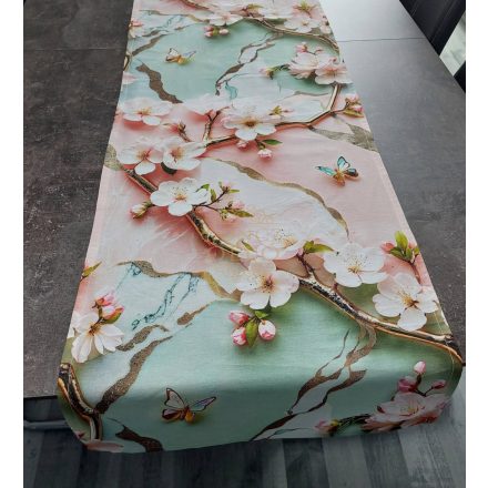 Cseresznyevirág” 5D asztali futó.39 × 140 cm