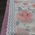 Púderrózsa – 3D pamut asztali futó, 39 × 135 cm