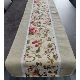 Vintage Rózsakert – Lonetta asztali futó,40 × 120 cm