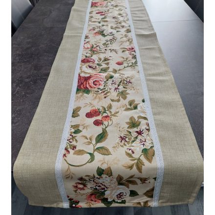 Vintage Rózsakert – Lonetta asztali futó,40 × 120 cm