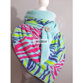 Pihe-puha design sál wellsoft hátoldallal ,türkiz-színes