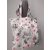 Dupla falú pamut vászon bevásárló táska,vállra akasztható , szürke-rózsaszín  virágos