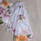 Pamutvászon bevásárló táska hálós zsák szettel ,virágos,pillangós