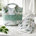 Pamutvászon bevásárló táska hálós zsák szettel ,leveles