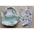 Pamutvászon bevásárló táska hálós zsák szettel ,leveles