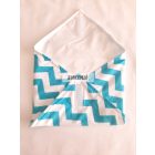 újraszalvéta,szendvics csomagoló , türkiz shewron mintás