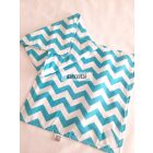 újraszalvéta,szendvics csomagoló , türkiz shewron mintás