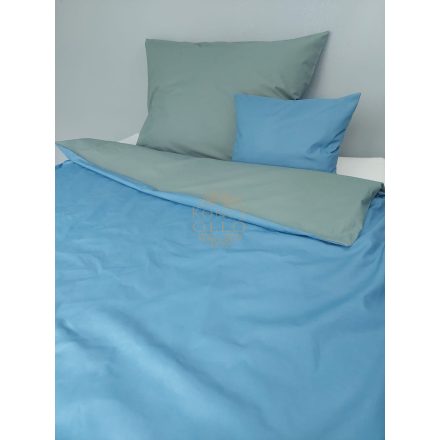 100 % pamut vászon ágynemű  penészzöld -kék  kétoldalú